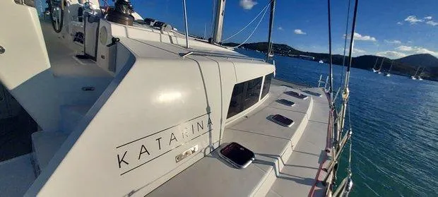Katarina Yacht Photos Pics Lagoon 440 catamaran "Katarina" sailing on calm waters, 2010 model.