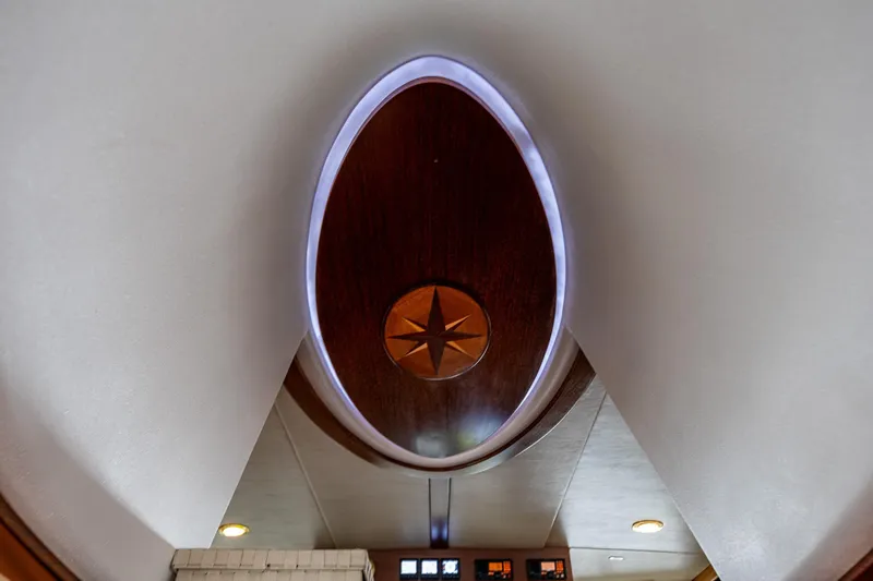 Big Red Yacht Photos Pics Ceiling detail with star design on 2007 American Tug 41 yacht interior.