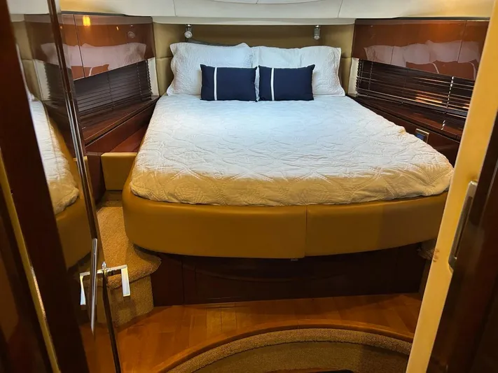 Someday Came Yacht Photos Pics Luxurious bedroom interior of 2008 Sea Ray 47 Sedan Bridge yacht.