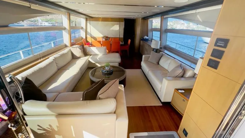  Yacht Photos Pics Luxurious interior of a 2015 Princess 82 yacht.