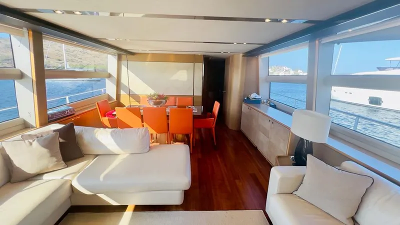  Yacht Photos Pics Luxurious interior of a 2015 Princess 82 yacht.