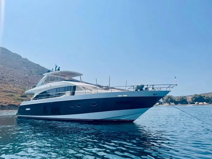  Yacht Photos Pics Luxury Princess 82 yacht from 2015 on calm waters.