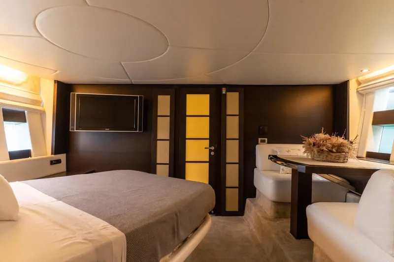 Barba III Yacht Photos Pics Luxurious interior of 2013 Azimut AZ 62S ITALIA yacht with modern furnishings.