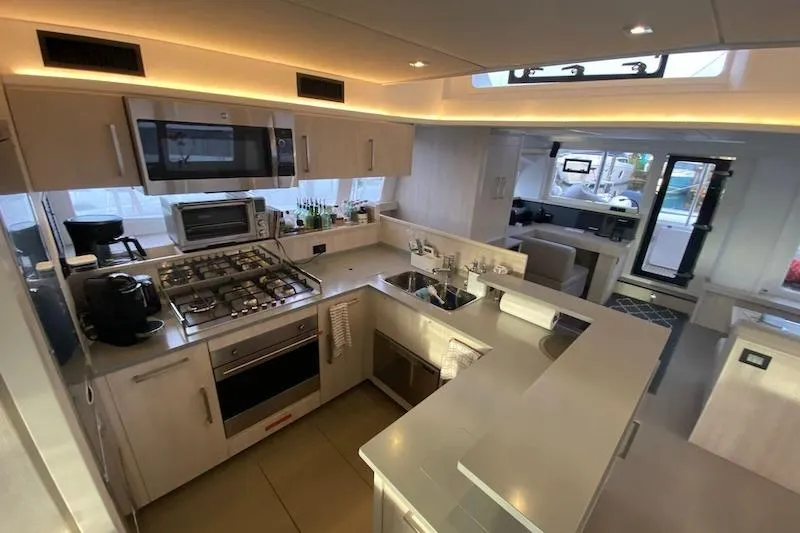 Ruby One Yacht Photos Pics Leopard 58 Galley