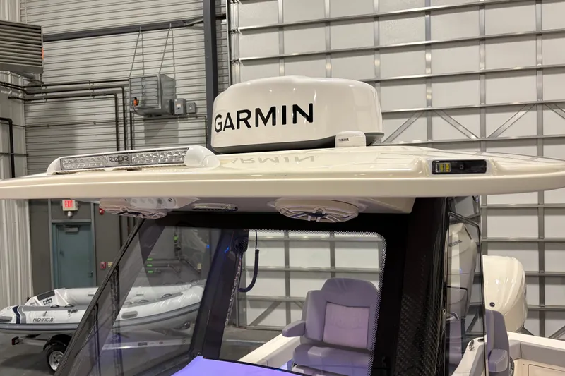  Yacht Photos Pics 2026 Scout 288 LXF boat with Garmin radar and advanced navigation equipment.