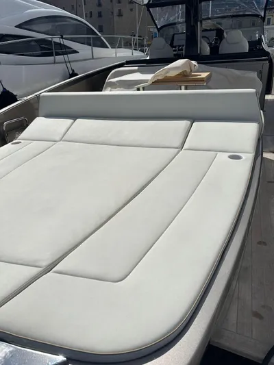  Yacht Photos Pics 2024 Solaris Power 44 Open luxury yacht with spacious sunbathing area.