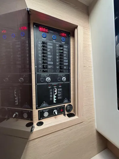  Yacht Photos Pics Electrical control panel on 2024 Solaris Power 44 Open yacht.