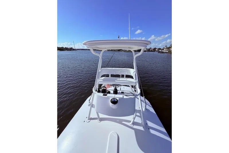  Yacht Photos Pics 2017 Regulator 41 boat on calm water under clear blue sky.
