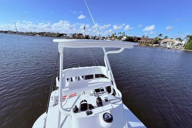  Yacht Photos Pics 2017 Regulator 41 boat on calm water with clear blue sky.