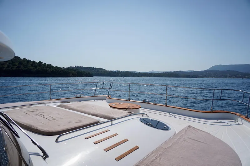  Yacht Photos Pics Luxurious 2010 Fountaine Pajot Queensland 55 yacht deck with scenic ocean view.