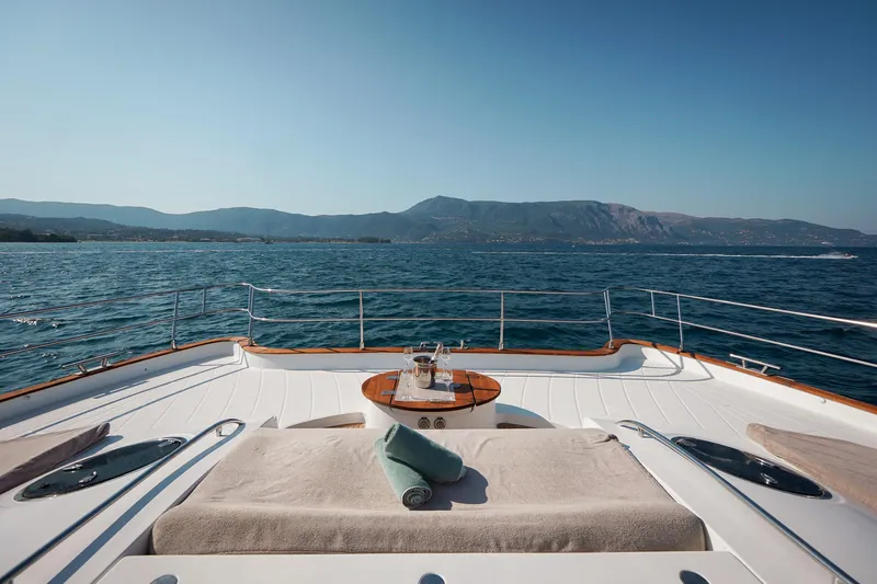  Yacht Photos Pics Luxurious deck of 2010 Fountaine Pajot Queensland 55 yacht with ocean view.