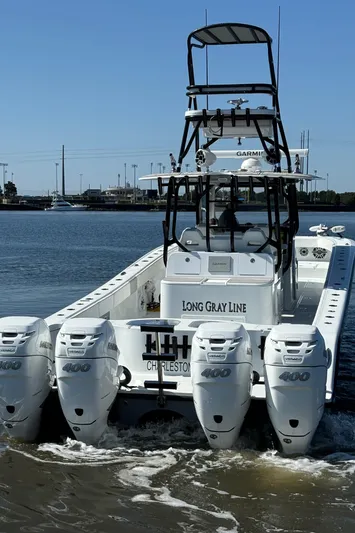 Long Gray Line Yacht Photos Pics Aft Shot