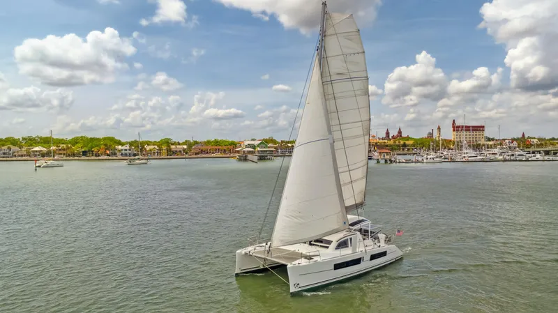 Zephyr Yacht Photos Pics Catana 42 catamaran sailing on a sunny day, 2016 model.