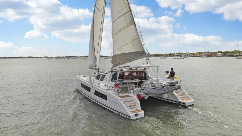 Zephyr Yacht Photos Pics Catana 42 catamaran sailing on a sunny day, 2016 model.