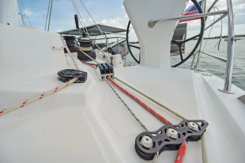 Zephyr Yacht Photos Pics Catana 42 sailboat deck with ropes and winches, 2016 model.