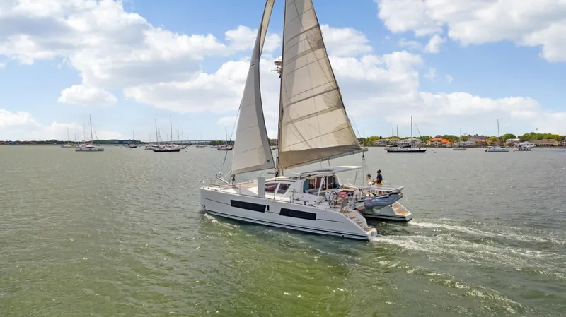 Zephyr Yacht Photos Pics Catana 42 catamaran sailing on a sunny day, 2016 model.
