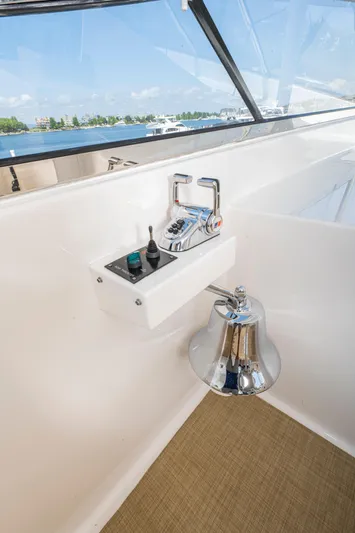  Yacht Photos Pics Control panel and bell on 2005 Pacific Mariner 85 Motor Yacht.