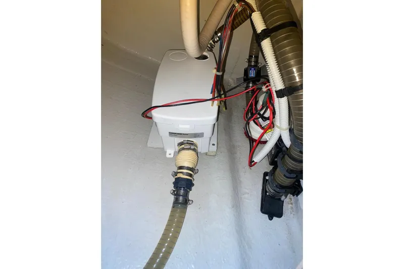 Sea Jade Yacht Photos Pics Electrical and plumbing components inside a 2014 FONTAINE PAJOT 63 yacht.