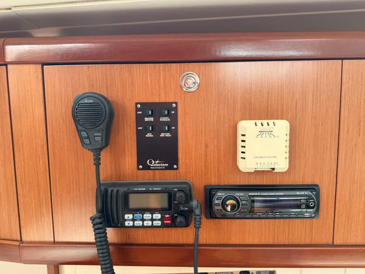 Deep Unreal Yacht Photos Pics Control panel on a 2008 Beneteau Oceanis 40 yacht with radio and thermostat.