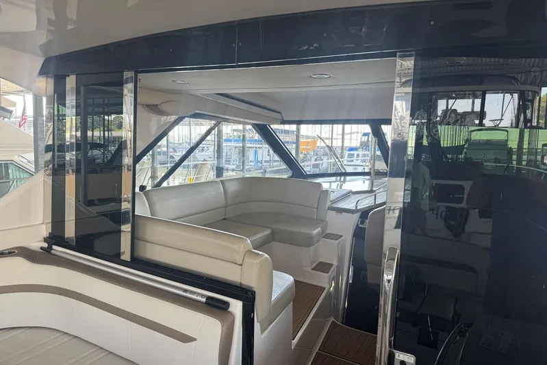  Yacht Photos Pics 2016 Regal 46 Sport Coupe interior with luxurious seating and modern design.