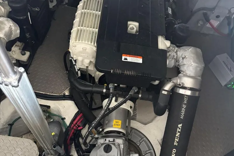  Yacht Photos Pics Engine compartment of a 2016 Regal 46 Sport Coupe with Volvo Penta components.