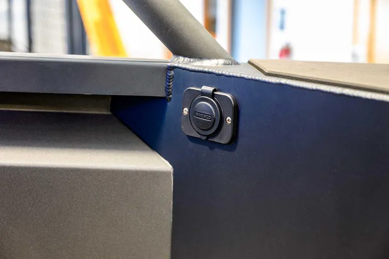  Yacht Photos Pics 2024 StabiX 240UCC boat detail with a mounted electrical socket.