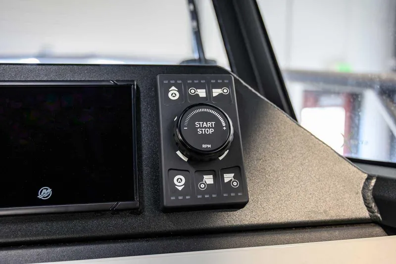  Yacht Photos Pics Control panel of 2024 StabiX 240UCC with start-stop button and display.