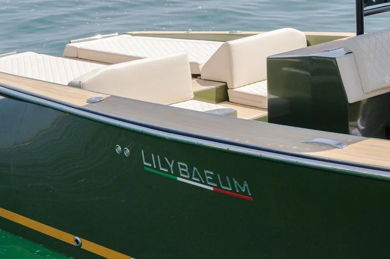  Yacht Photos Pics 2026 Lilybaeum Levanzo 25 Lounge Deck boat with elegant seating and sleek design.