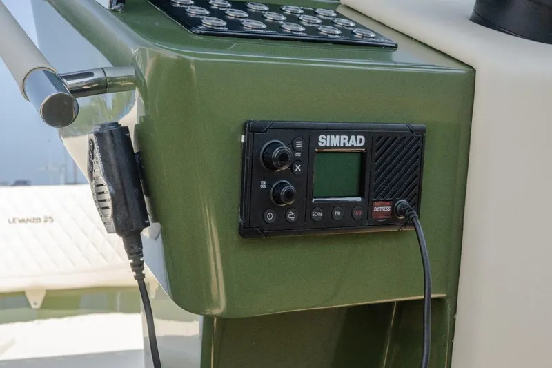  Yacht Photos Pics Control panel of 2026 Lilybaeum Levanzo 25 Lounge Deck with Simrad device.