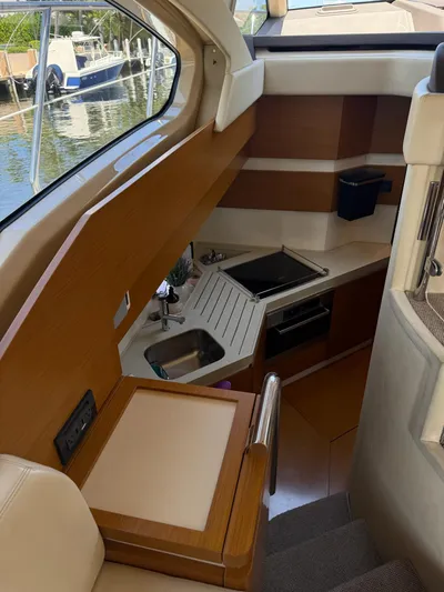 Luna Yacht Photos Pics Interior of 2014 Azimut Atlantis 45 yacht featuring modern kitchen and sleek design.