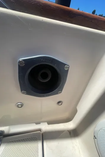  Yacht Photos Pics Deck fitting on a 1995 Island Packet 40 sailboat, featuring a Whale brand component.