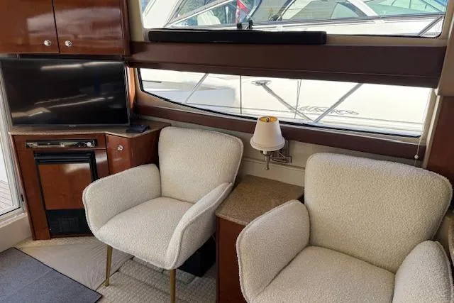  Yacht Photos Pics Interior of 2008 Meridian 391 Sedan with cozy seating and modern amenities.