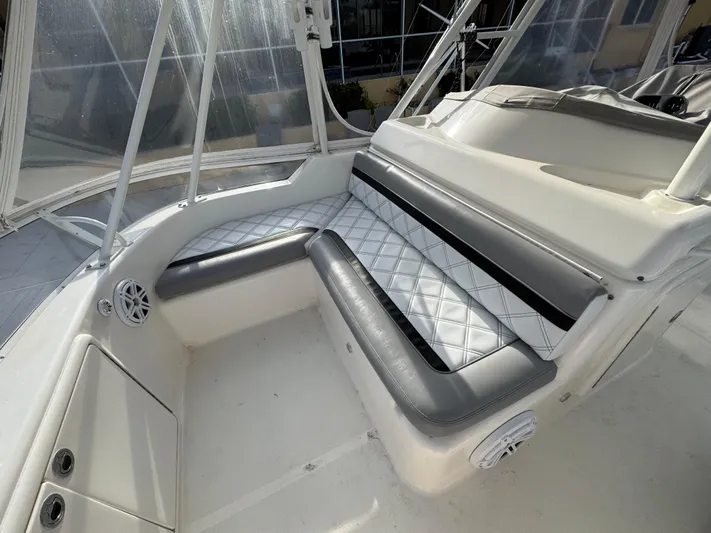  Yacht Photos Pics Luxurious seating area on 2002 Riviera 40 Convertible yacht.