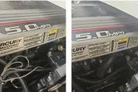 Engine compartment of 2009 Chaparral 290 Signature with Mercury MerCruiser 5.0 MPI.