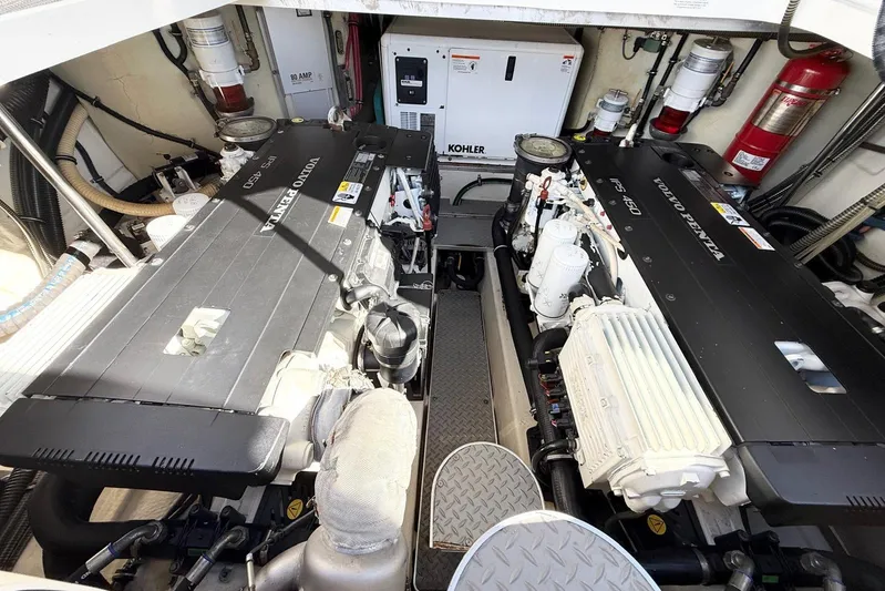 Game Changer Yacht Photos Pics Engine room of 2016 Formula 37 Performance Cruiser with Volvo Penta engines.