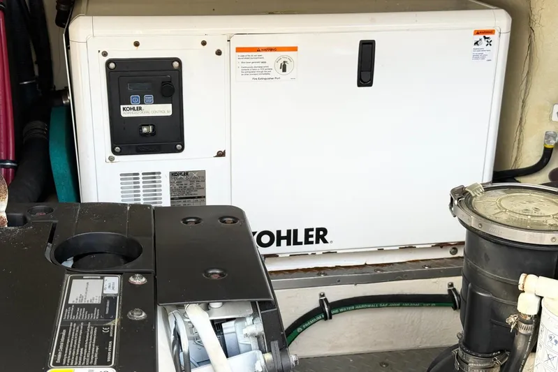 Game Changer Yacht Photos Pics Kohler generator in 2016 Formula 37 Performance Cruiser engine room.