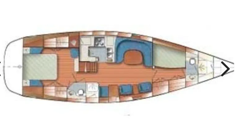  Yacht Photos Pics Floor plan of a 2008 Catalina 470 sailboat, featuring a spacious interior layout.