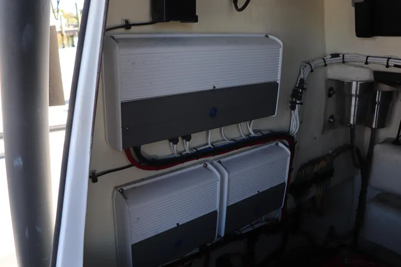  Yacht Photos Pics Electrical components inside a 2021 Costa Custom Boats 26 model.