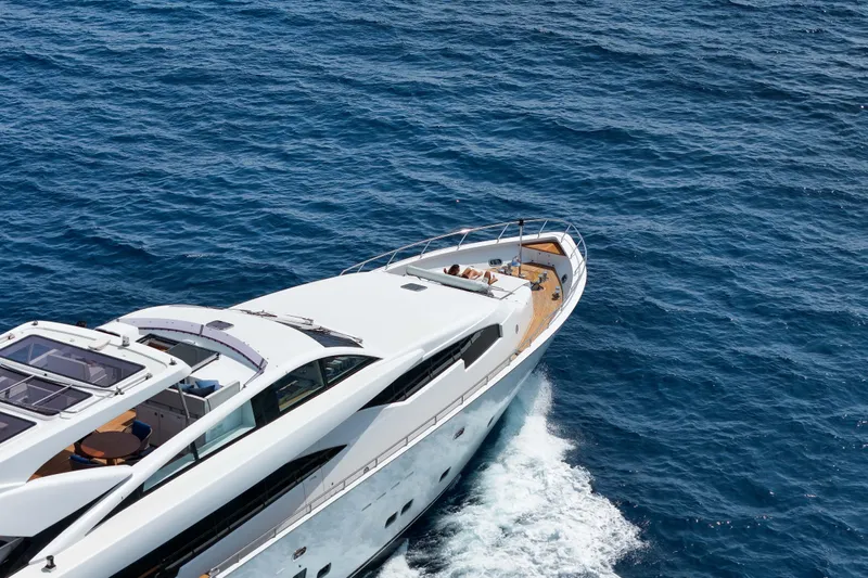 Millesime Yacht Photos Pics Luxury yacht Guy Couach 3700 Fly 2020 cruising on open sea.