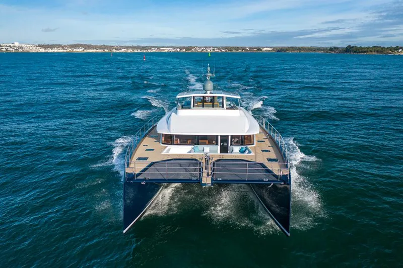 Long Island 78 Yacht Photos Pics Luxury JFA Yachts Long Island 78 catamaran cruising on open water, 2026 model.