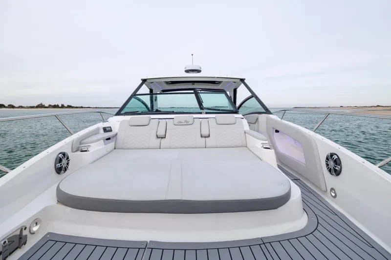  Yacht Photos Pics 2020 Sea Ray Sundancer 320 Outboard boat with spacious deck and luxurious seating.
