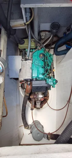  Yacht Photos Pics Engine compartment of 2008 Fountaine Pajot Orana 44 Grand Large catamaran.