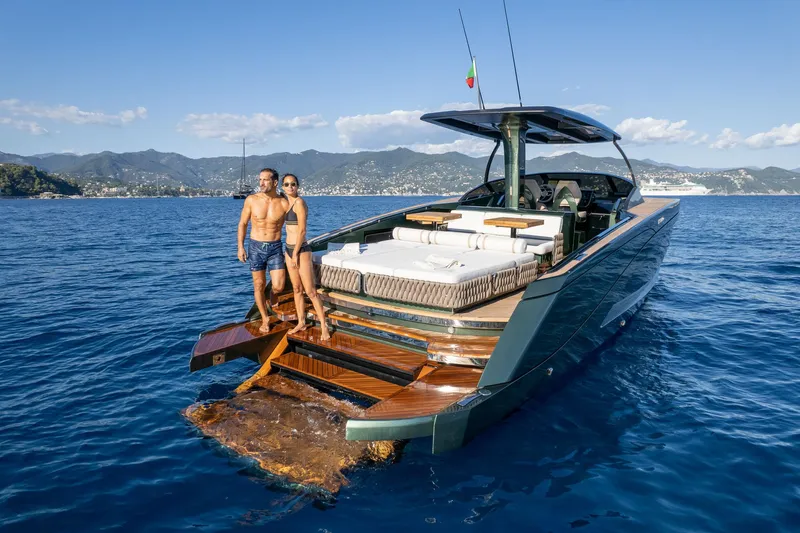  Yacht Photos Pics Couple enjoying the 2025 Nerea Yacht NY40 on a sunny day at sea.