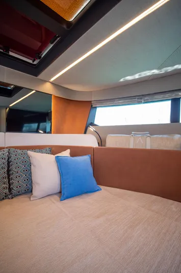  Yacht Photos Pics Luxurious interior of 2025 Nerea Yacht NY40 with elegant bedding and modern design.