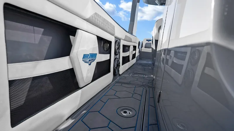  Yacht Photos Pics 2022 Deep Impact 399 Cabin interior with sleek design and modern features.