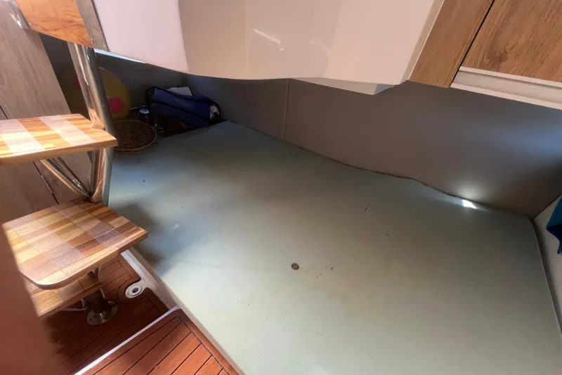  Yacht Photos Pics Interior of 2024 NX Boats 290 Exclusive with wooden steps and modern design.