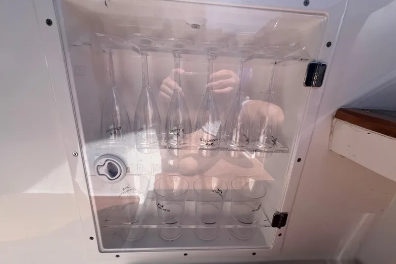  Yacht Photos Pics Glass storage cabinet on 2024 NX Boats 290 Exclusive yacht.