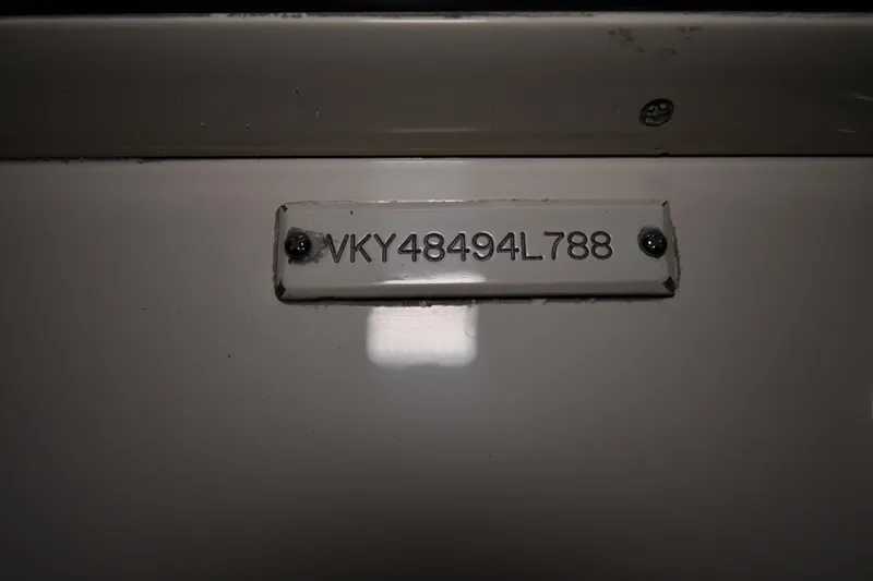 Patience III Yacht Photos Pics Hull identification number on 1988 Viking 48 Convertible boat.