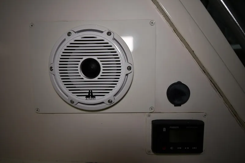 Patience III Yacht Photos Pics Speaker and control panel on 1988 Viking 48 Convertible yacht interior.