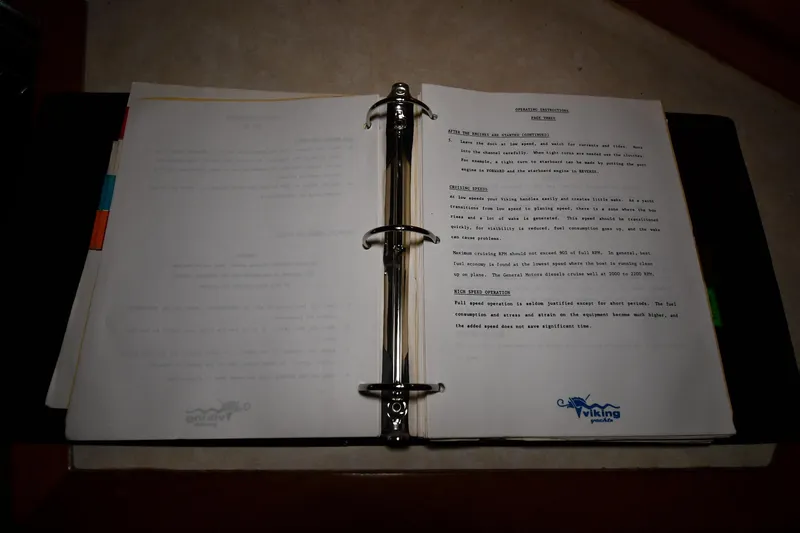 Patience III Yacht Photos Pics Open manual for 1988 Viking 48 Convertible boat with operating instructions.